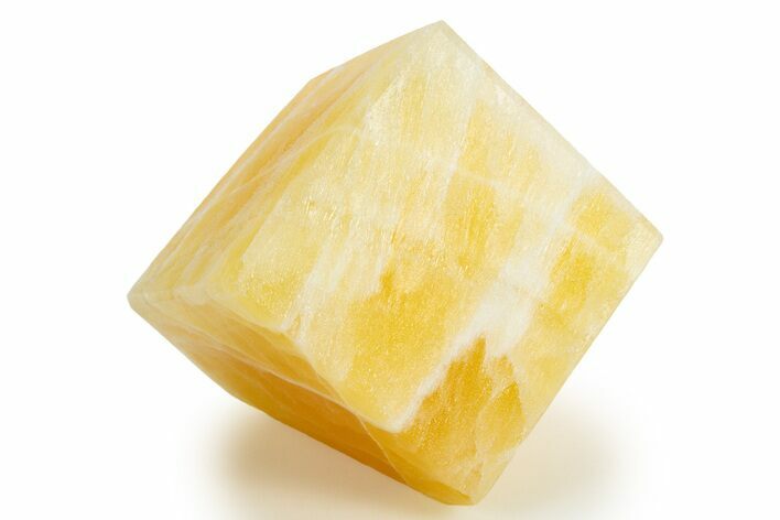 Polished Orange Honeycomb Calcite Cube - Utah #307755